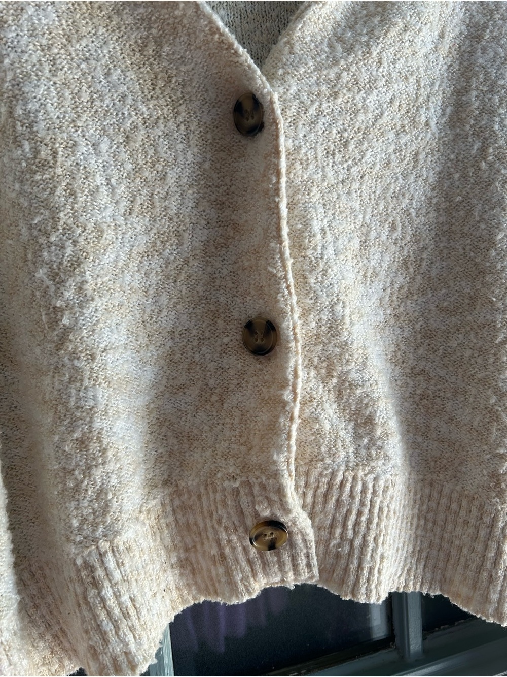 Willow & Root Buckle BKE Marled Knit Oversized Cardigan Sweater Cream Off White - Picture 7 of 9